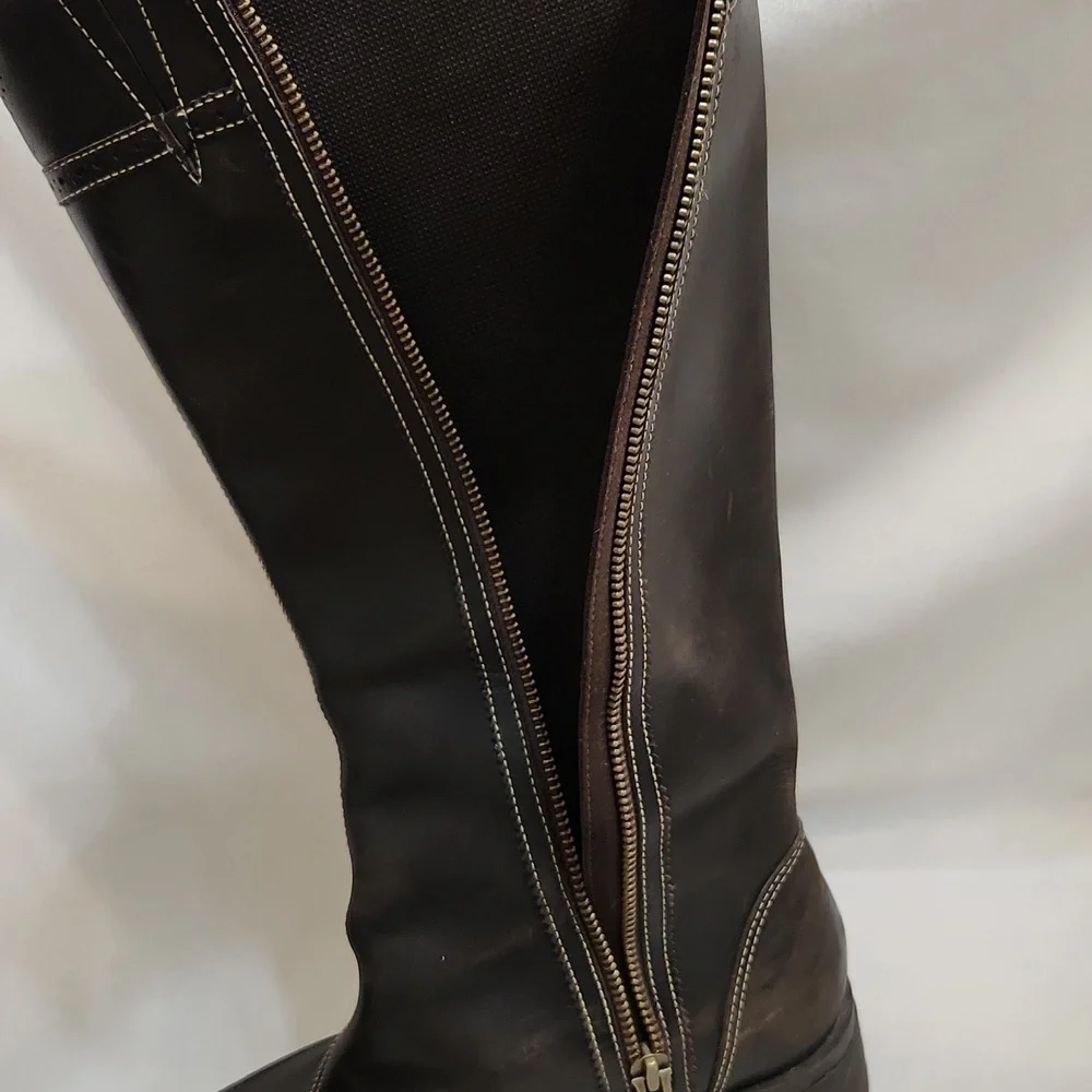 Timberland Tall Wingtip Leather Heeled Boots (W Size 7.5) - Picture 16 of 16